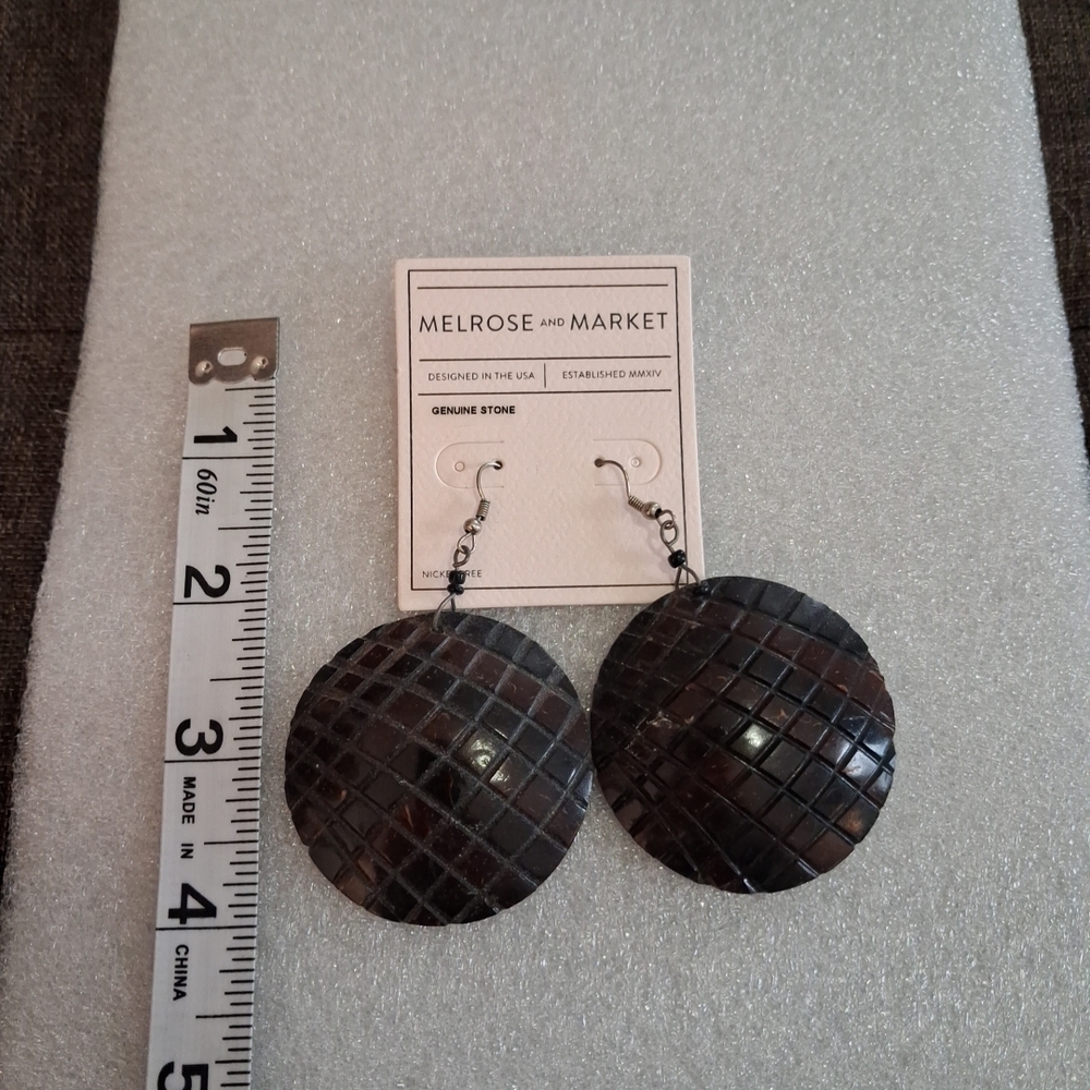 Melrose and Market Dark Coconut Shell Earrings